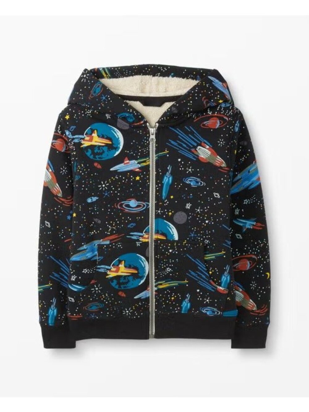 Hanna Andersson Outer Space Sherpa-Lined Hoodie, Size 18-24 Months